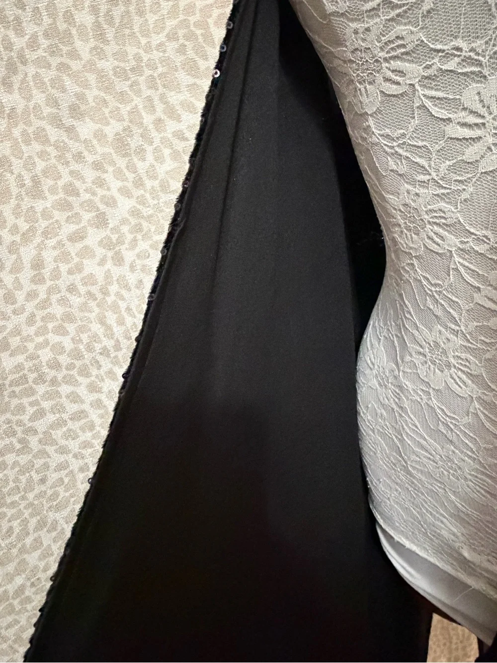Women’s Black Sequin Draped Vest
